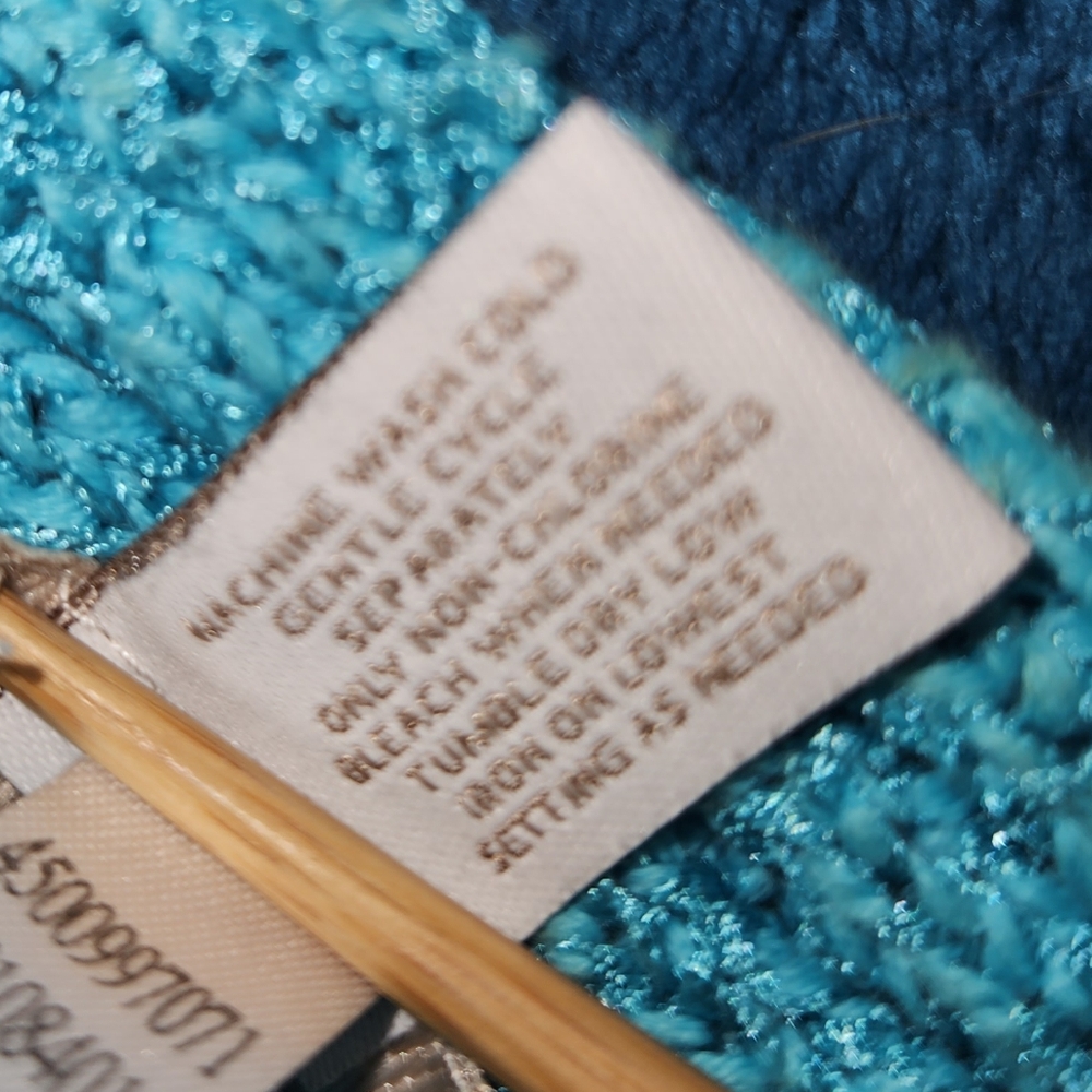 Chico Brand Turquoise Knit Sweater for Women SIZE 2 - Picture 13 of 13
